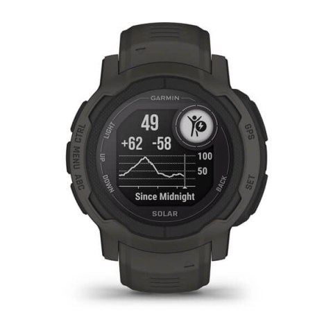 Zegarek sportowy Garmin Instinct 2 Solar Graphite 45mm Grafitowy