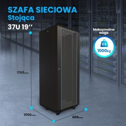 Extralink EXTRALINK SZAFA RACK STOJĄCA 37U 600X1000 CZARNA