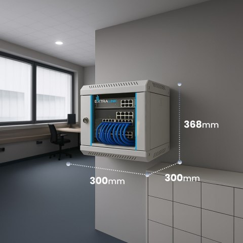 Extralink EXTRALINK SZAFA RACK WISZĄCA 6U 10" SZARA