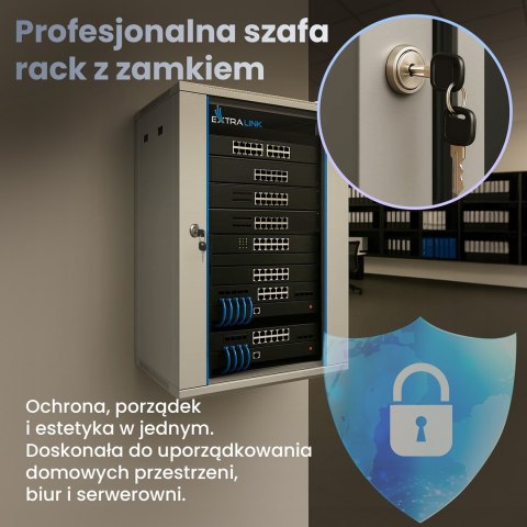 Extralink Extralink - szafka wisząca 19" 18U 600x450 Szara