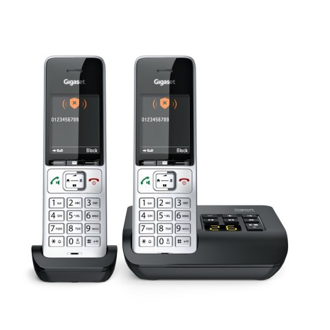 Gigaset COMFORT 500A duo Telefon analogowy/DECT Nazwa i identyfikacja dzwoniącego Czarny, Srebrny