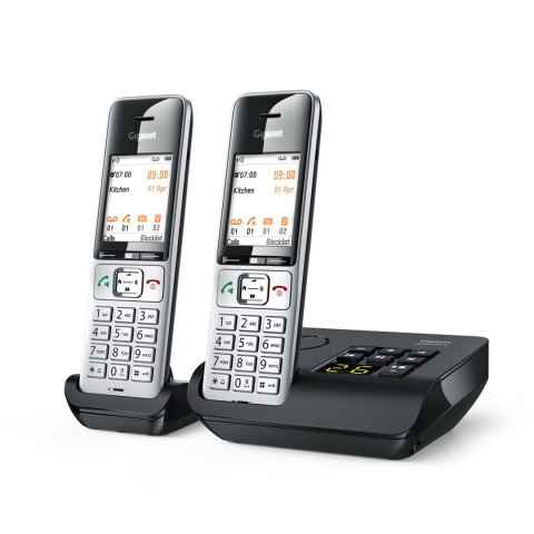 Gigaset COMFORT 500A duo Telefon analogowy/DECT Nazwa i identyfikacja dzwoniącego Czarny, Srebrny