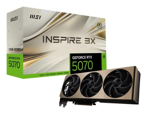Karta graficzna MSI GeForce RTX 5070 12G INSPIRE 3X OC (DLSS 4, 3x DisplayPort, 1x HDMI 2.1)