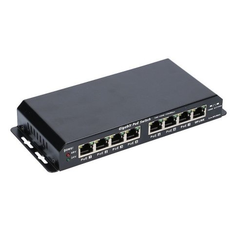 Extralink Switch PoE KRATOS 7x Gigabit PoE, 1x Uplink RJ45, Zasilacz 24V 2.5A, Moc 60W