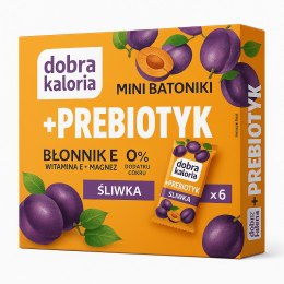 DOBRA KALORIA Mini batoniki +PREBIOTYK śliwka + błonnik, wit. E, magnez 6x17g KUBARA