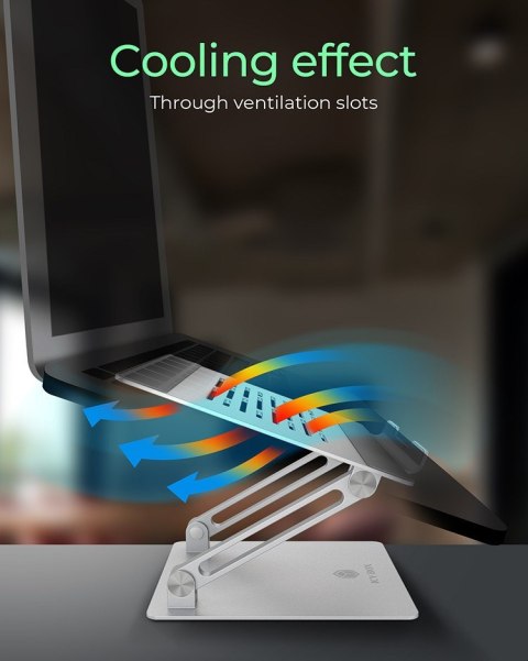 Podstawka pod laptopa ICY BOX IB-NH300 Srebrny Aluminium Silikon 43.2 cm (17") 3 kg 15 cm