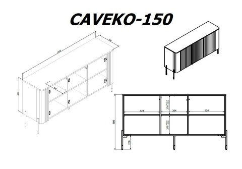 Komoda VERA 150x40x80 biały mat