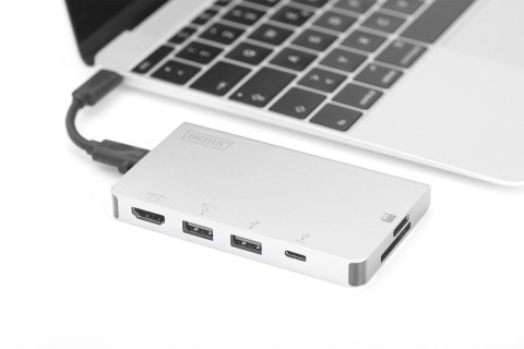 Digitus Wieloportowa podróżna stacja dokująca USB Type-C™, 6 portów