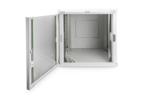 Digitus Szafa sieciowa wisząca DYNAmic 19" 12U rack 600x600, drzwi szyba, szary, niedzielona, złożona, 60kg