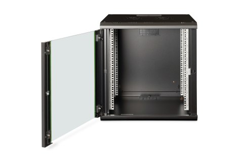 Digitus Szafa sieciowa wisząca Unique 19" 12U rack 600x600, drzwi szyba, czarny, niedzielona, złożona, 100kg