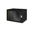 Digitus Szafa sieciowa wisząca Unique 19" 7U rack 600x450, drzwi szyba, czarny, niedzielona, złożona, 100kg
