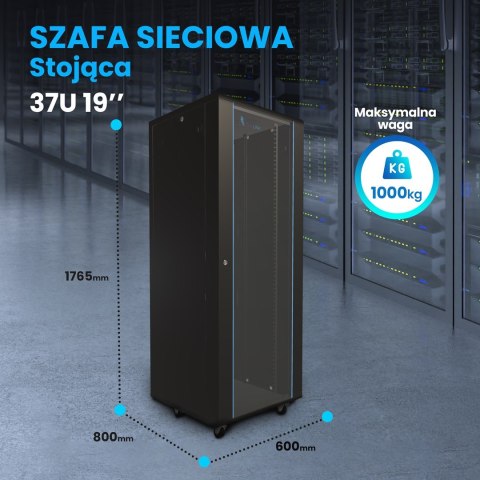 Extralink Extralink 37U 600x800 Czarna | Szafa rack | stojąca