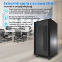 Extralink Extralink - szafa stojąca 19" 27U 600x1000 Czarna flat-pack
