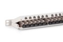 Panel krosowy high density 19'' 24x RJ45, LSA poziom, kat.6A, ekranowany, 0.5U, szary, prowadnica kabli