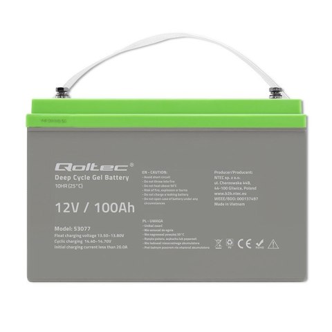Qoltec 53077 akumulator Ołowiany (VRLA) 12 V 100 Ah
