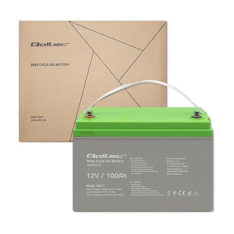 Qoltec 53077 akumulator Ołowiany (VRLA) 12 V 100 Ah
