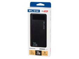 BLOW POWER BANK 20000MAH QC+PD 20W + LIGHTNING CZARNY PB20E