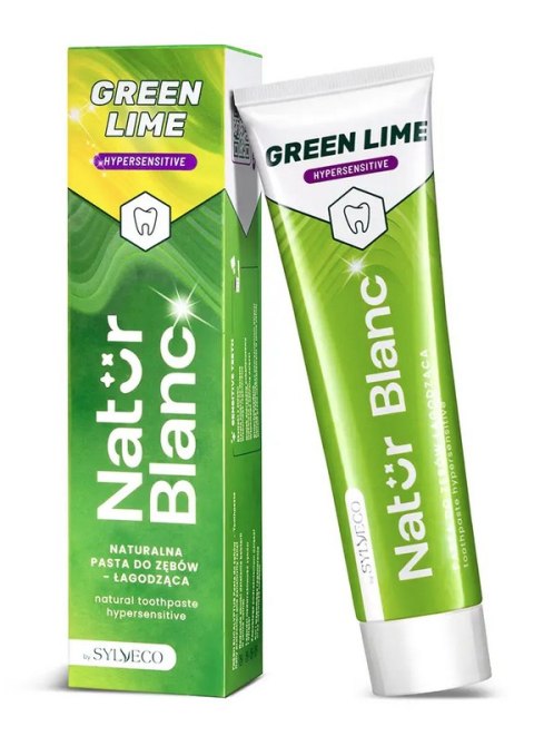 NATUR BLANC Pasta do zębów bez fluoru GREEN LIME łagodząca nadwrażliwość 100ml SYLVECO