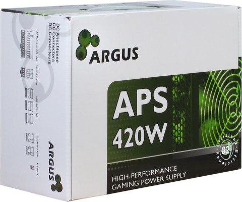 Zasilacz Inter-Tech Argus APS - 420 W - 115 - 230 V - 47 - 63 Hz - +12V1,+12V2,+3,3V,+5V,+5Vsb,-12V - Aktywny - 103 W