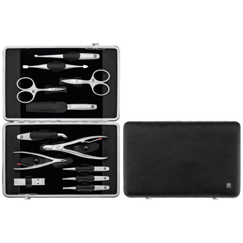 ZWILLING TWINOX Zestaw do manicure - czarne skórzane etui, 12 elementów