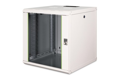 Szafa sieciowa wisząca Unique 19" 12U rack 600x600, drzwi szyba, szary, niedzielona, złożona, 100kg