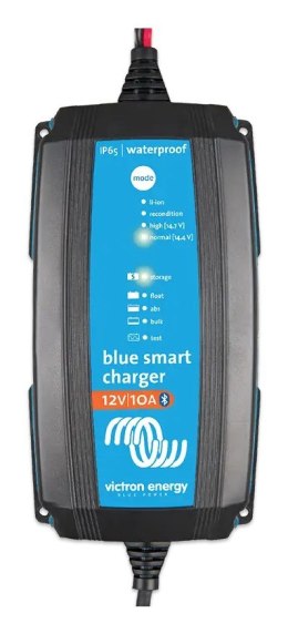 Niebieska inteligentna ładowarka IP65 12/10 + złącze DC