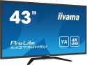 Iiyama ProLite X4373UHSU-B1 monitor komputerowy 108 cm (42.5") 3840 x 2160 px 4K Ultra HD Czarny