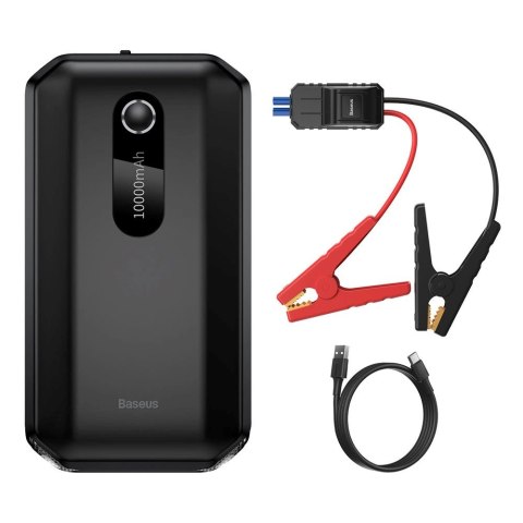 Baseus powerbank Power Starter Jump Starter urządzenie rozruchowe booster 10000mAh 12V (1000A / 500A) + kable krokodylki czarny 