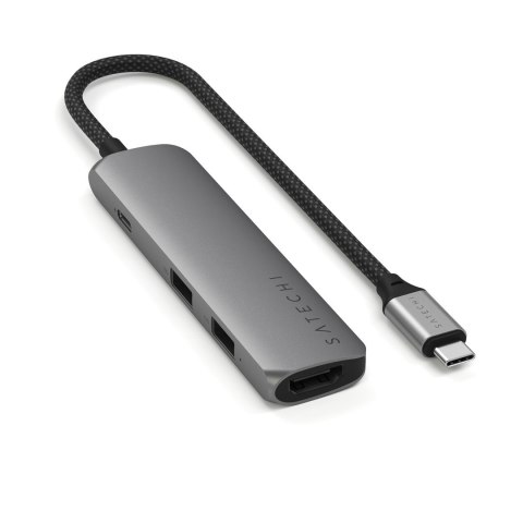 Aluminiowy adapter do urządzeń mobilnych USB-C Satechi 4-in-1 USB-C Slim Multiport Adapter 4K (space gray)