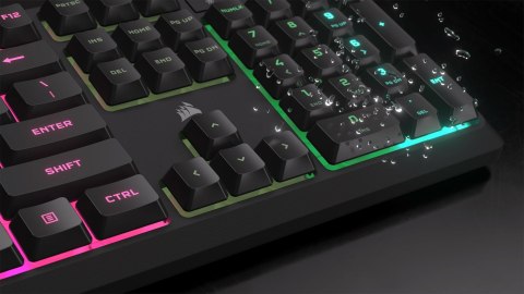 Klawiatura do gier Corsair Gaming K55 Core RGB, pełnowymiarowa (100%), gumowa kopułka - szara, ISO (DE)
