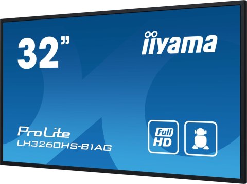 Iiyama LH3260HS-B1AG signage display Cyfrowa tablica A 80 cm (31.5") LED Wi-Fi 500 cd/m2 Full HD Czarny Procesor wbudowany Andro