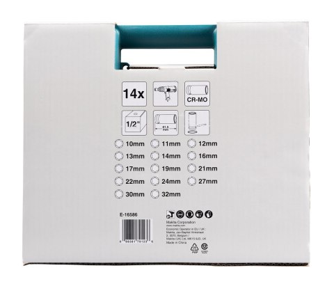 Makita E-16586 Gniazdo udarowe Wpływ socket set Czarny, Zielony