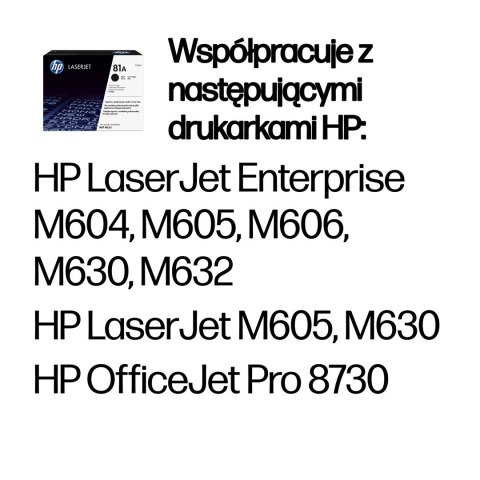 HP Oryginalny wkład laserowy 81A LaserJet, czarny