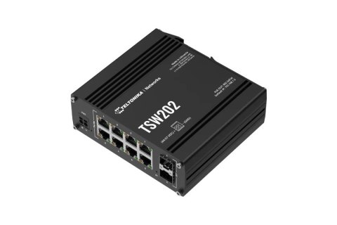 Teltonika TSW202 Switch 8x RJ45 1Gb, 2x SFP L2 POE+