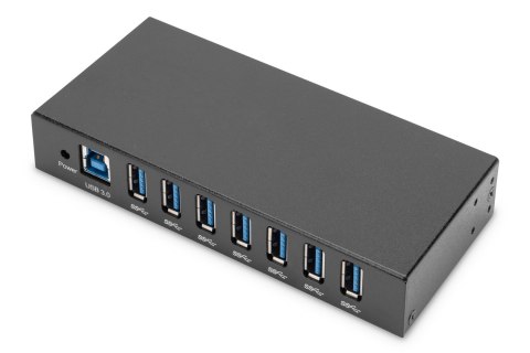 Hub/Koncentrator przemysłowy 7-portowy USB 3.0 SuperSpeed aktywny metalowa konstrukcja szyna DIN