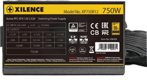 Xilence Performance A+ XP750R12 moduł zasilaczy 750 W 20+4 pin ATX ATX Czarny