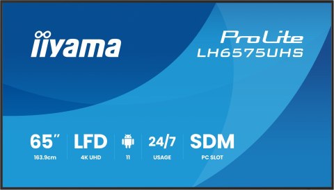 Monitor IIYAMA 164.0cm(65") LH6575UHS-B2AG 16:9 2xHDMI+2xUSB+3xDP