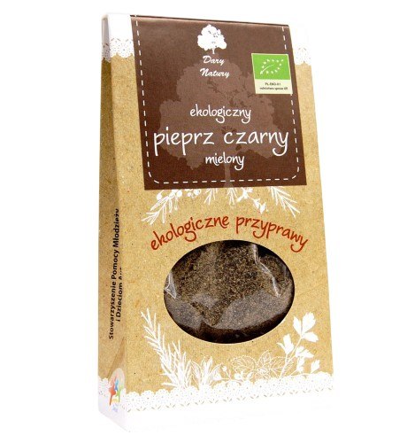 Pieprz czarny mielony BIO 50g DARY NATURY