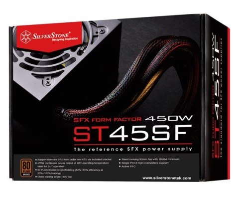 Silverstone ST45SF moduł zasilaczy 450 W 20+4 pin ATX SFX Czarny