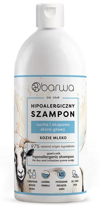Hipoalergiczny szampon kozie mleko do skóry suchej i atopowej 400ml BARWA