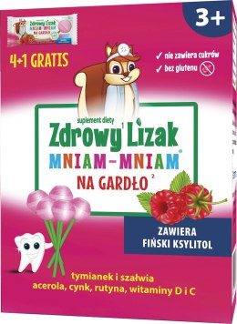 Zdrowy lizak Mniam-Mniam bez cukru na gardło 4+1 gratis STARPHARMA