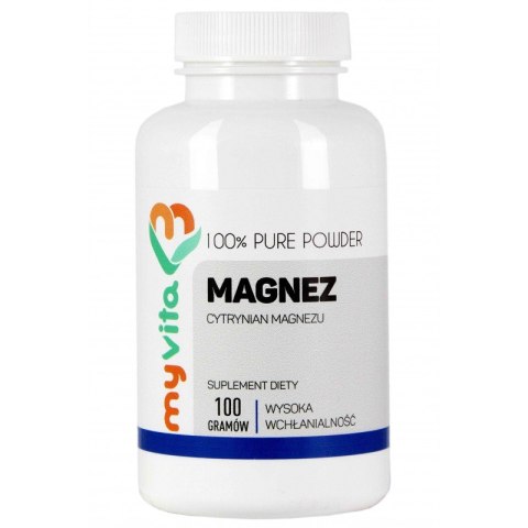 MyVita Magnez w proszku 100g - Cytrynian Magnezu