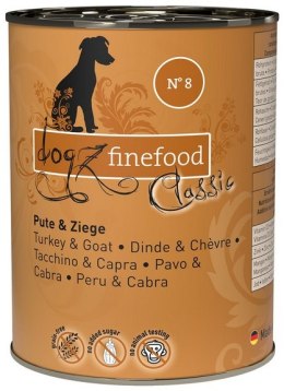 Dogz Finefood Dogz Finefood Classic N.08 Indyk i koza puszka 400g