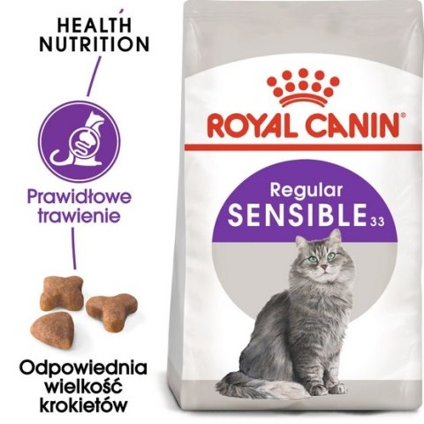 Royal Canin Feline Royal Canin Sensible karma sucha dla kotów dorosłych, o wrażliwym przewodzie pokarmowym 400g