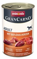 Animonda GranCarno Animonda GranCarno Original Adult Geflugelherzen Drobiowe serca puszka 400g