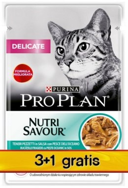 Purina Pro Plan Purina Pro Plan Cat Delicate ryba oceaniczna saszetka 4x85g 3+1 gratis