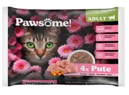 Pawsome Pawsome Adult Pute - indyk saszetki 4x85g