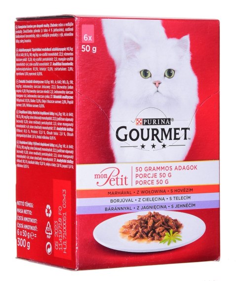 GOURMET Mon Petit Mix Mięsny - mokra karma dla kota - 6 x 50 g