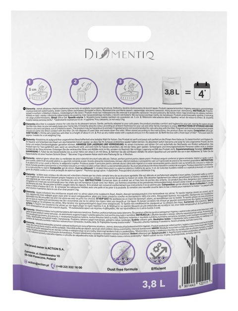 DIAMENTIQ Żwirek Lavender Silikonowy, Niezbrylający się dla kota - 3,8 l