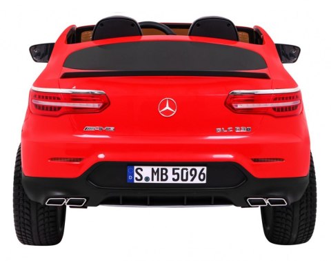 Auto Mercedes GLC 63S dla dzieci Czerwony + Napęd 4x4 + MP4 + LED + Ekoskóra + Wolny Start + EVA